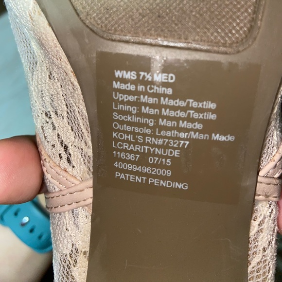 SOLD Lace design heels blush pink - Picture 4 of 6